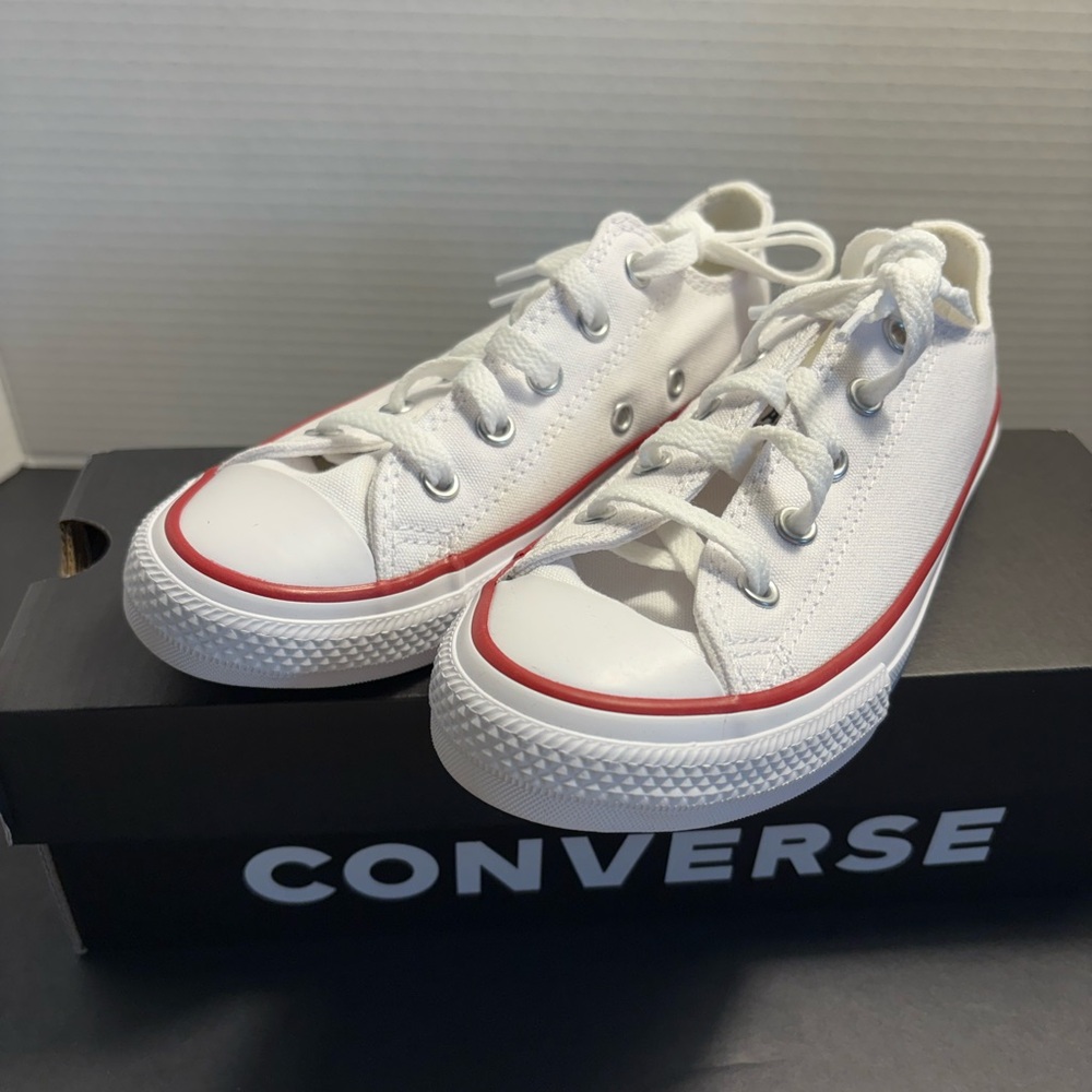Converse Kids White and Red Sneakers